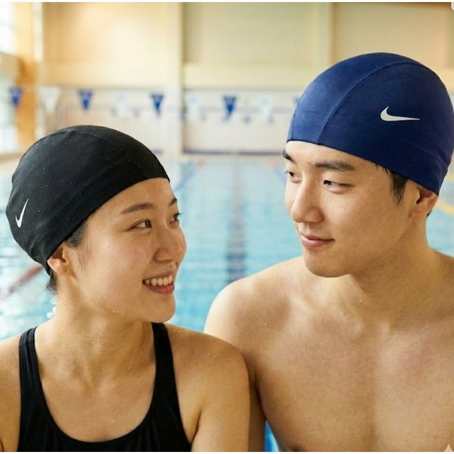 나이키 편한 수모 수영모 수영모자 대두 라지 NE3, 1개, 블랙