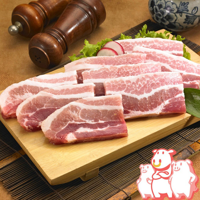 삼형제고기 추억의 냉동 삼겹살 구이용, 3개, 400g