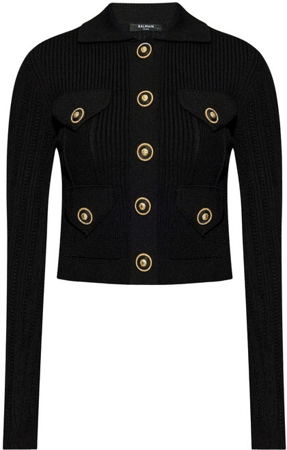 발망 오픈워크 디테일 골지 니트 가디건