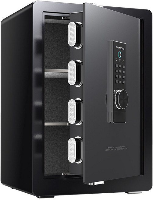 ANYOU 금고 가정용 방범함 소형 암호 금고 사무용 침대 머리맡 보관함, 블랙