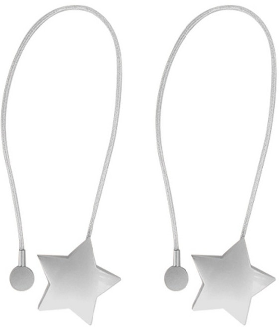 타이백 별모양 커튼집게 자석끈 A타입 coquad004 I99, 실버, 2개