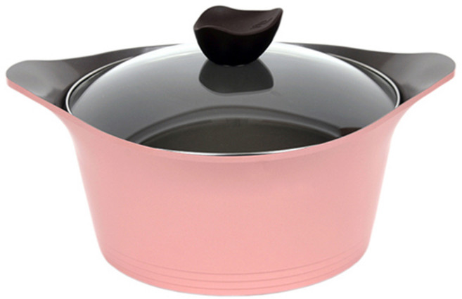 네오플램 에콜론 애니 양수냄비, IH 인덕션겸용 핑크, 1개, 24cm