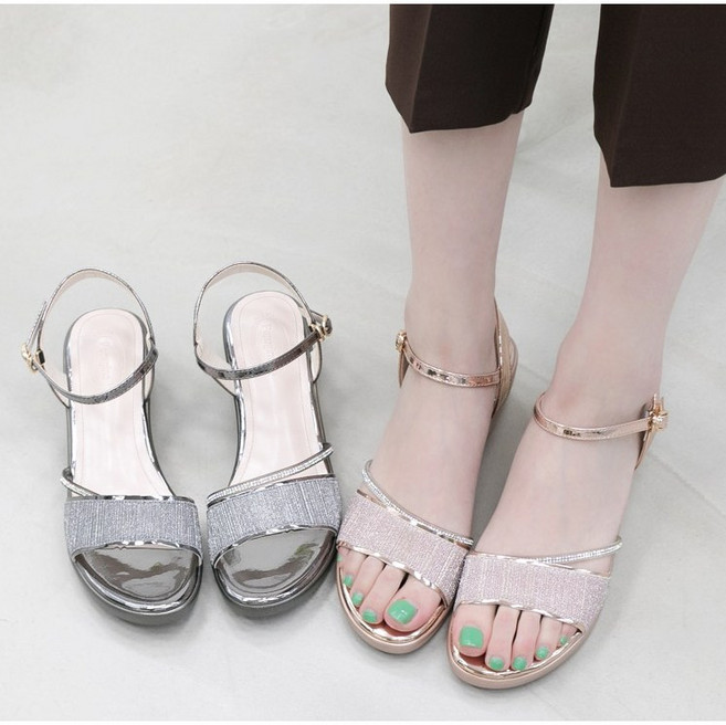 여성 발 편한 여름 키높이 스트랩 샌들 샌달 5cm