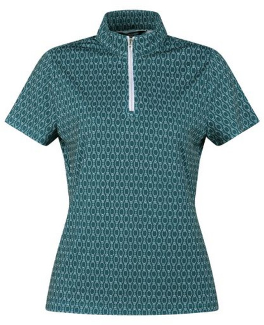 럭스골프 여성용 체인 패턴 반팔 골프셔츠 ABWTS42308