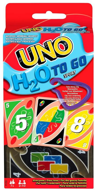 UNO 우노 H2O 방수 카드게임 투명카드 여행 물놀이 가족게임, 1개