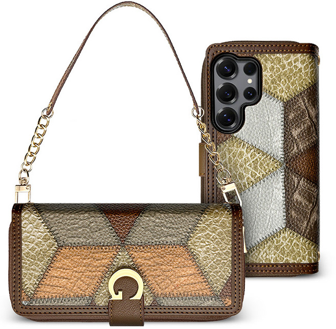 모바트 갤럭시 버디3 A156 퀼트 지퍼 지갑형 다이어리 휴대폰 케이스 스트랩 포함