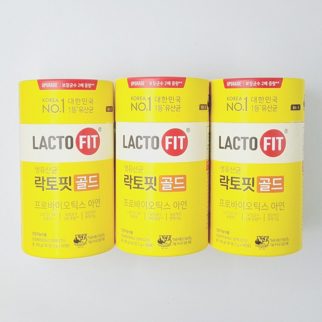 최신상 종근당 락토핏 골드 생유산균 5개월분, 100g, 3통