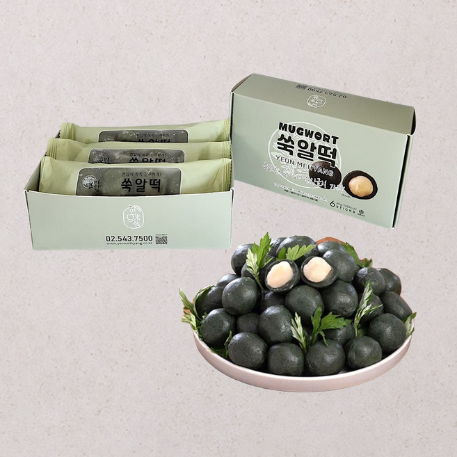 연미향 쑥알떡 6개입 (480g), 80g, 6개