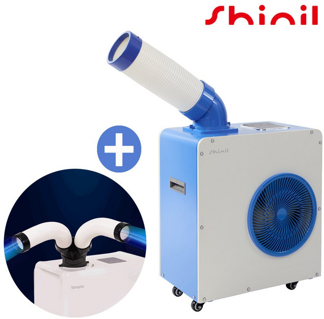 신일 산업용 에어컨 이동식 이동형 에어콘 실외기 없는 일체형 물통내장형 만수자동멈춤 리모컨 주방 식당 공업용 야외 미니 간이 냉풍기 일반형 SMA-M1300W, 신일 SMA-M1300W일반형 + 2구자바라추가