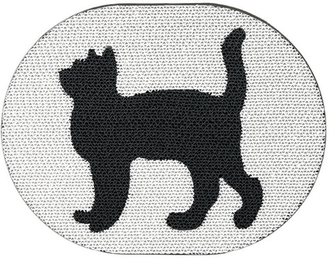 PawZone ClawNest 貓抓板, 1個, 立式貓抓板-白底黑貓, 白底黑貓