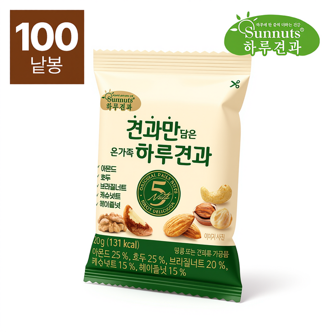 [하루견과] 견과만 담은 온가족 하루견과 20gx100봉, 20g, 100개