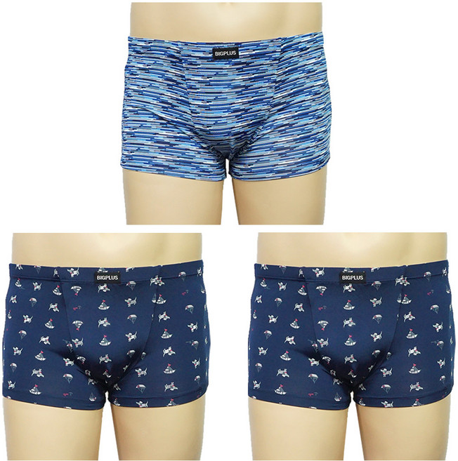 빅플러스 국산 빅사이즈 인견 숏 드로즈 세트 남성팬티 남자 사각 속옷 115호 120호 130호 140호 3XL 4XL 6XL 8XL