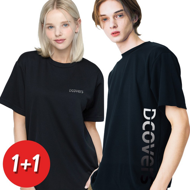 [1+1] 디커버스 2장 DCOVERS 기능성 티셔츠 남자 여성 반팔티