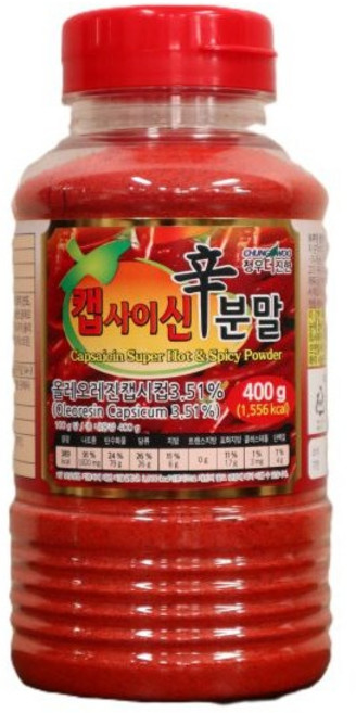 청우 더진한 캡사이신 분말 매운맛 가루, 400g, 1개