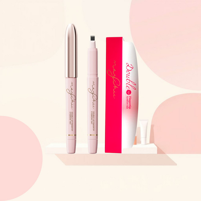 메이시크 최신상 더블업 핑거팁 아이브로우 틴트 눈썹 틴트, 1개