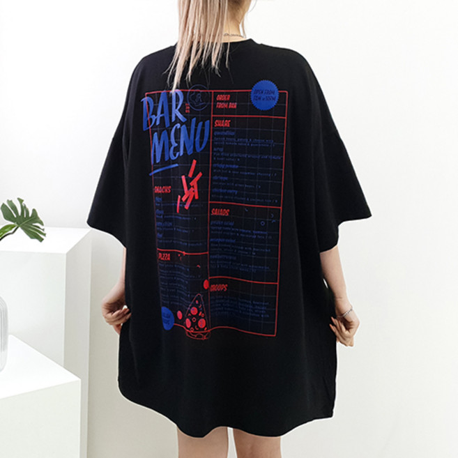 [퀸비샵] 바메뉴 빅 박스티 // 빅사이즈 루즈핏 반팔티 티셔츠 오버핏 박스티 임부복 오버사이즈