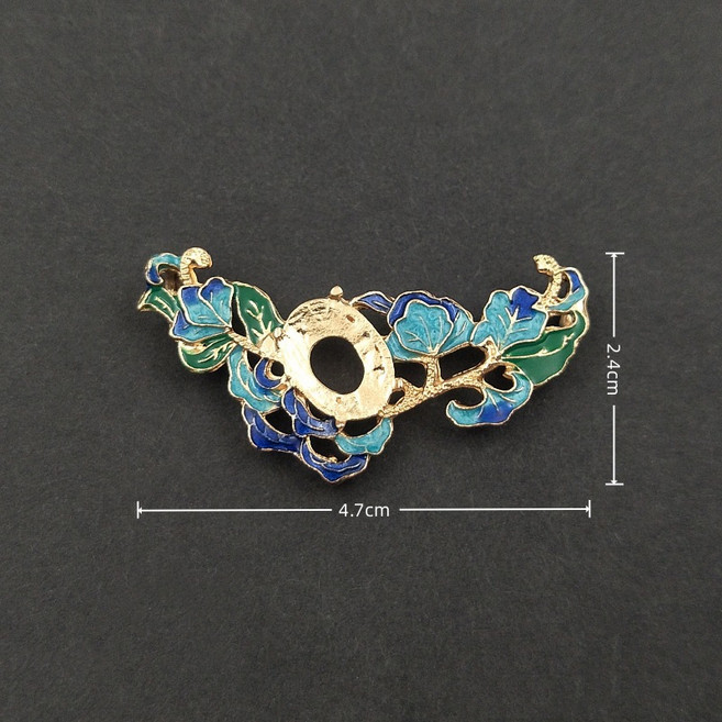 仿點翠燒藍髮簪頭飾配件, 1743, 1個