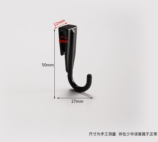 洞洞板掛鉤 置物架掛鉤 衣帽鉤 卡扣式掛鉤 免打孔安裝, 10個, 黑色 大號
