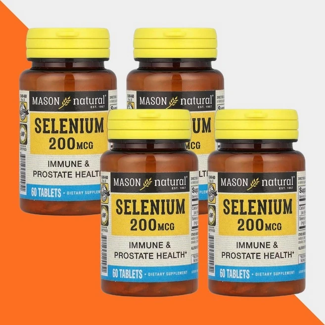 Mason Natural 셀레늄 200mcg 60정, 4개 - 쿠팡