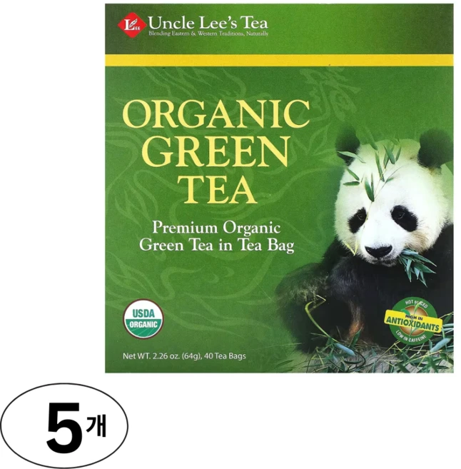 Uncle Lee's Tea 유기농 녹차 티백, 16mg, 5개, 40개입 - 쿠팡