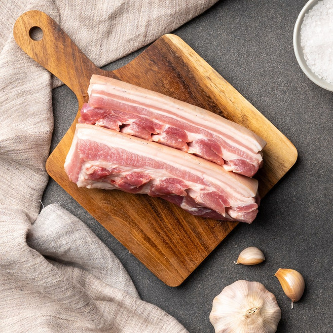 지리산 흑돼지 삼겹살 오겹살 수육용, 500g, 2개