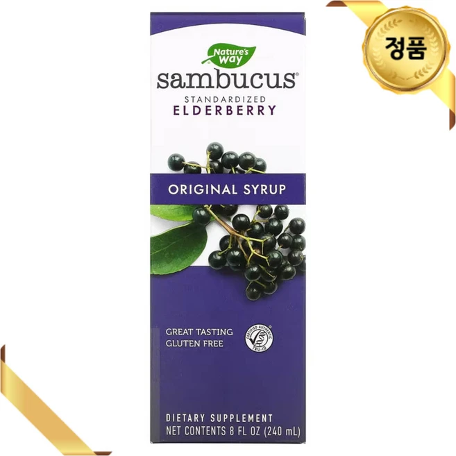 [정품보장]네이쳐스웨이 오리지널 삼부커스 엘더베리 시럽 Nature's Way X 1병, 1개, 240ml - 쿠팡