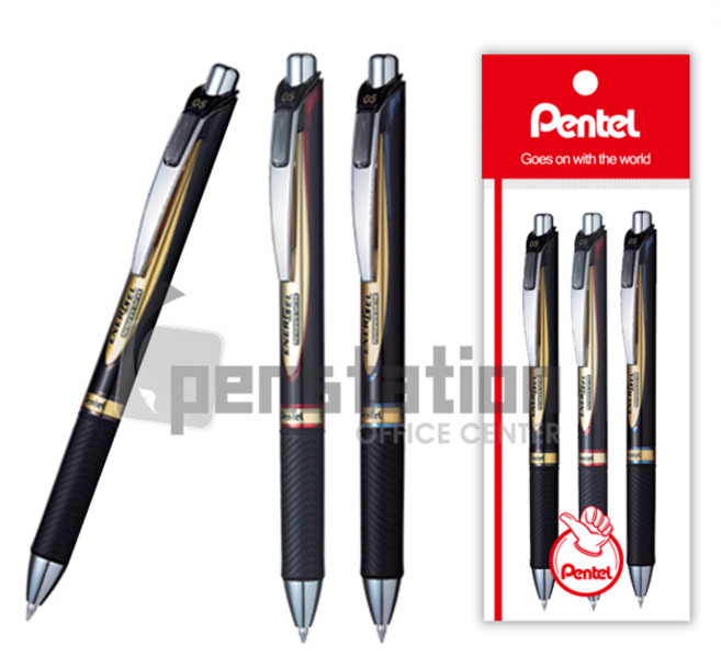 펜텔 에너겔 퍼머넌트 겔잉크 볼펜 0.5mm 흑/청/적 리필 세트, 1세트, 0.5 검정 1개+청색 1개+적색1개