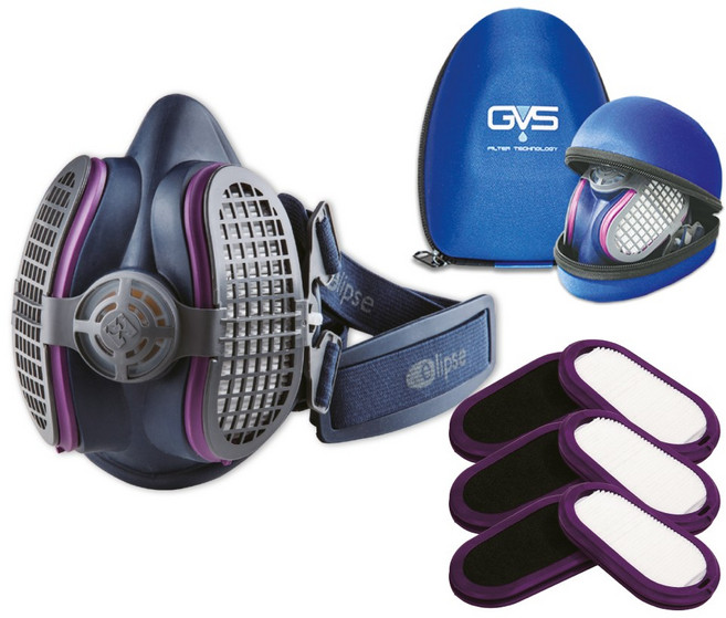 GVS 일립스 마스크 필터 교체 분진 특급 방진마스크 세트, 특급탈취대형(SPR456)+전용케이스, 특급탈취필터(SPR450) 3개, 1개