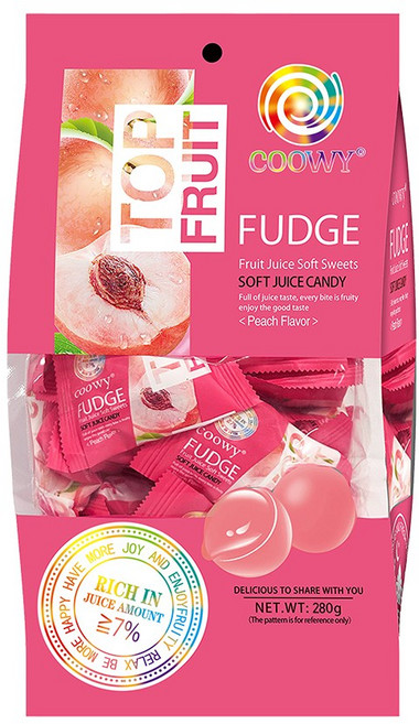 coowy 쿠위 탑젤리 탑후르츠 복숭아맛 280g, 3개