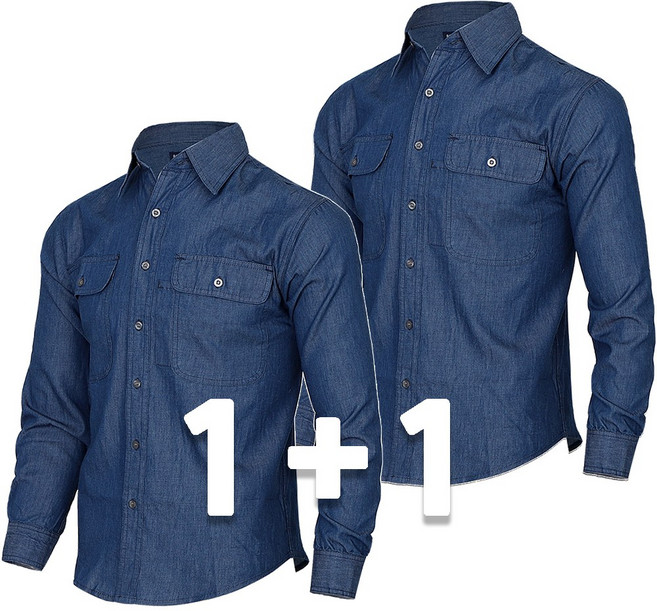 빌리언즈 남자 작업복남방 청남방 긴팔 스판 용접 빅사이즈