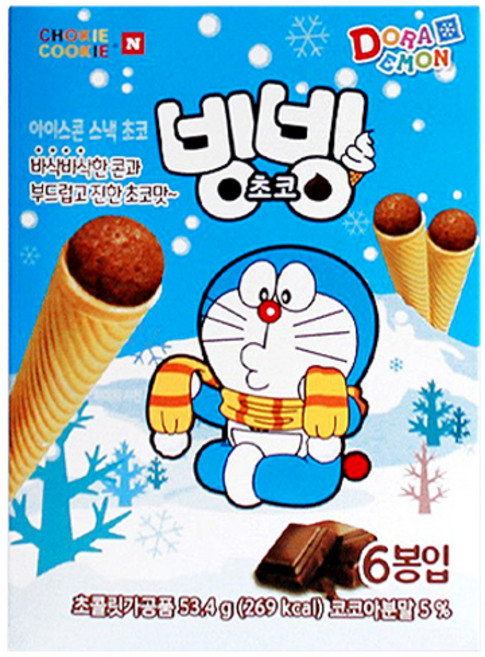 빙빙 도라에몽 초코맛 얼려먹는과자, 5개
