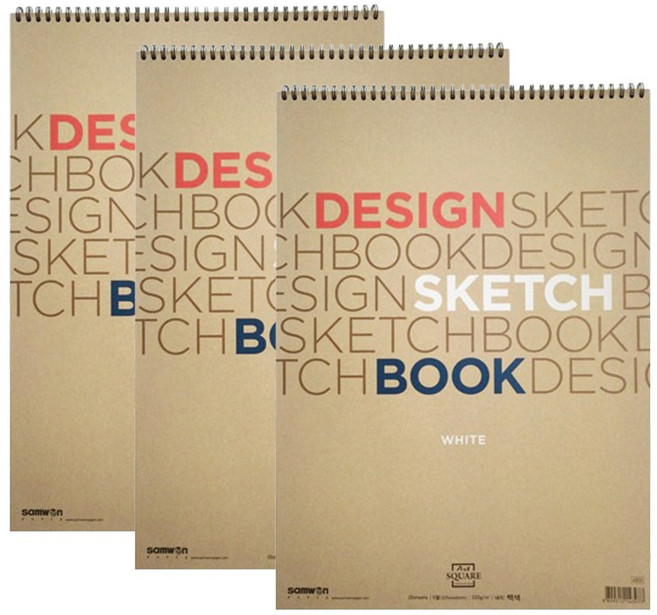 [원드림]삼원 아트스퀘어 디자인 스케치북 백색 A4 200g 3개세트