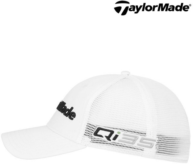 테일러메이드 TM25 투어 케이지 골프모자 Qi35로고, 화이트