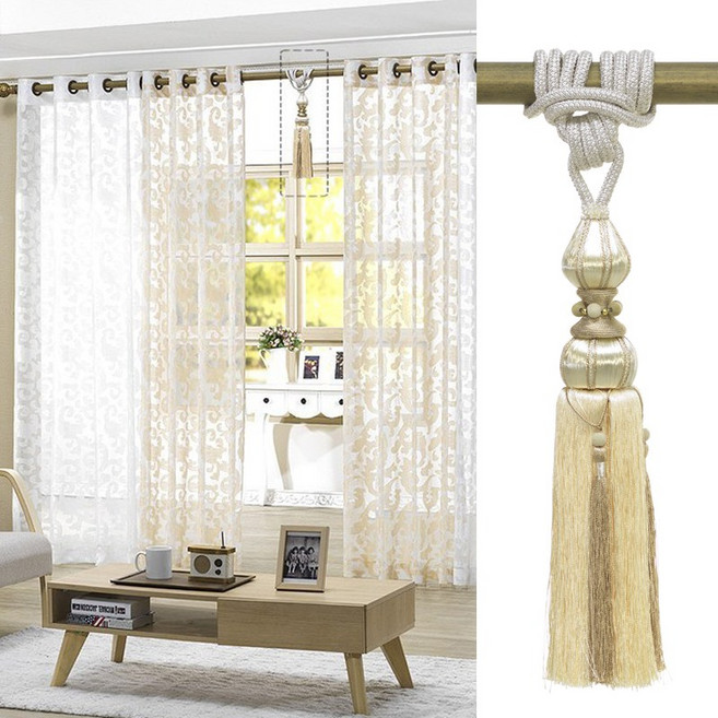 로즈퀸 대형 매직타이백 커튼타이백 커텐 타이백 악세서리, 매직타이백 아이보리, 1개