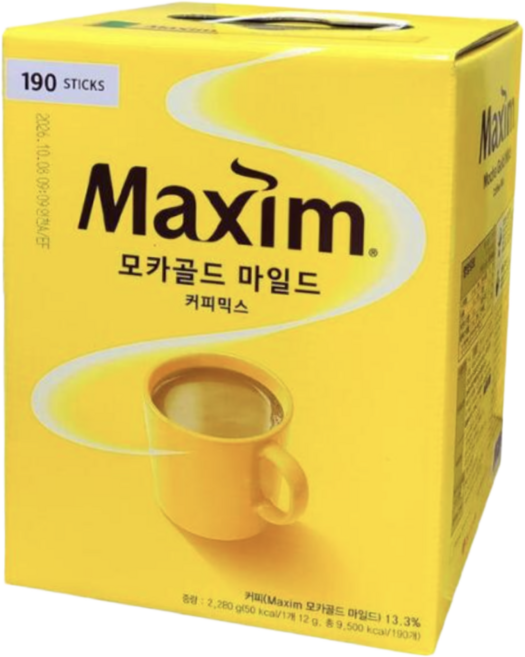 맥심 모카골드 마일드 커피믹스 인스턴트 커피 스틱 코스트코, 12g, 190개입, 1개