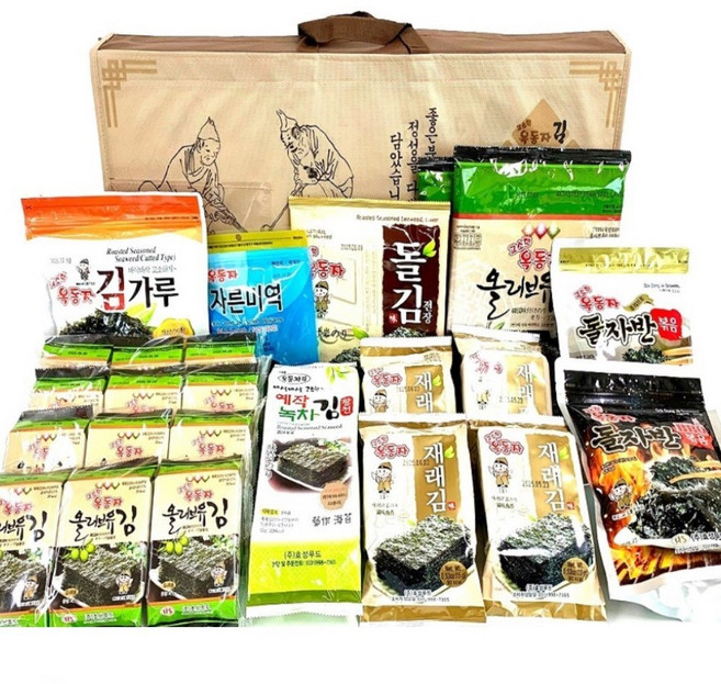 K-푸드 고소한 옥동자김 명품 종합선물세트 2호 /재래김 도시락김 조미김 돌김 김선물세트 명절선물, 479g, 1세트