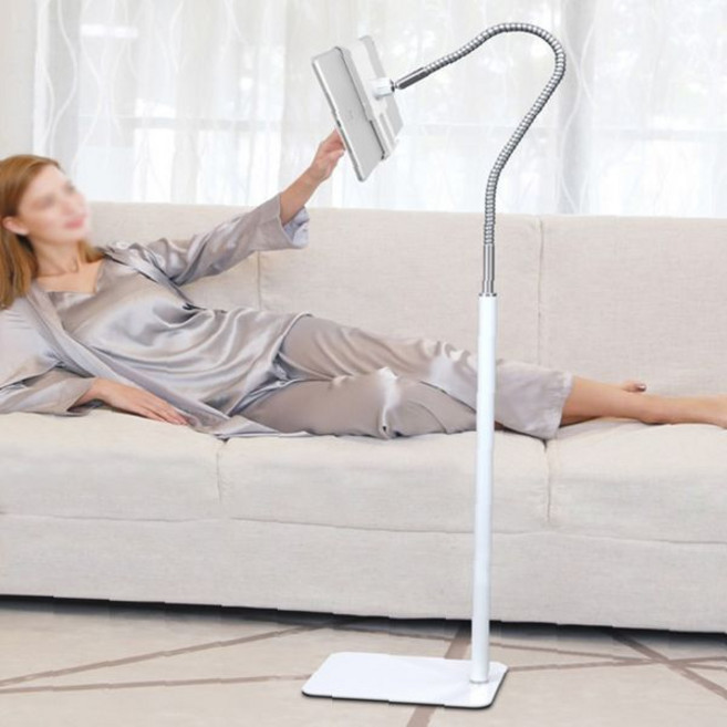 침대 소파 거실 스마트폰 태블릿 거치대 스탠드형 135cm 코브라 타입 각도 조절, 1개, 화이트 1.35m
