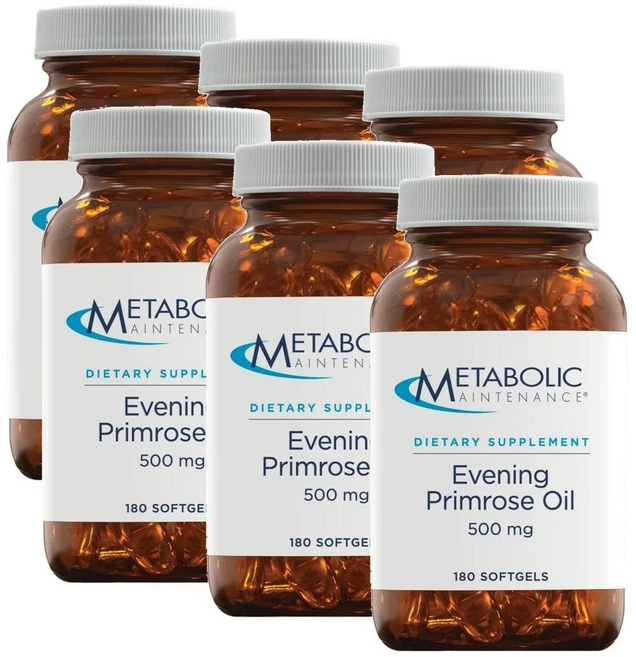 메타볼릭 이브닝 프림 로즈 오일 500mg 소프트젤 Metabolic Maintenance Evening Primrose Oil, 6개, 180정 - 쿠팡