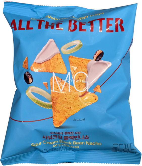 올더베러 사워크림 블랙빈나쵸, 10개, 60g