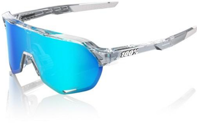백퍼센트 100프로 S2 폴리쉬드 클리어 블루토파즈 미러렌즈 야구 러닝 자전거 골프 등산 미러 고글, 1개