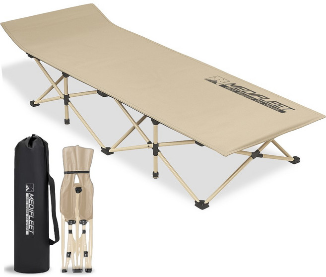 메디플릿 경량 고강도 접이식 아웃도어 캠핑 1인용 야전침대, 베이지