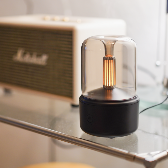 전자 디퓨저 아로마 오일 스마트 실내 사무실 발향 원룸 차량용, 블랙, 1개, 120ml