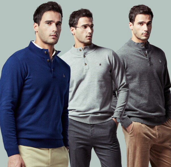 [비버리힐스폴로클럽] 남성 울블렌디드 버튼 니트 3종