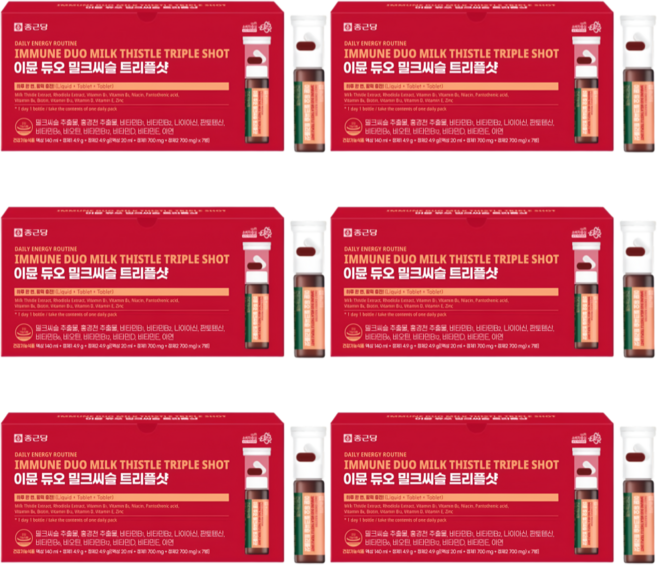 종근당 이뮨 듀오 밀크씨슬 트리플샷, 7회분, 6개