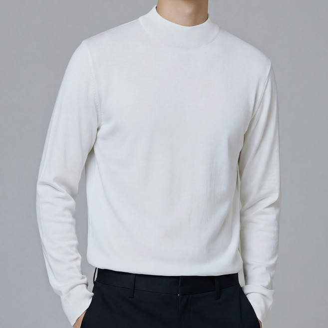 엠제이스타 남성 긴팔 반목티 남자 반목폴라 하프넥 반목 티셔츠