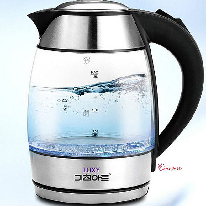 전기포트 강화유리 무선 키친아트1700 1.8L 럭시포트 포터 유리포트 포트기 커피포트 주전자ghi653, SPRd_1700 럭시 강화유리 무선 전기포트 1.8L