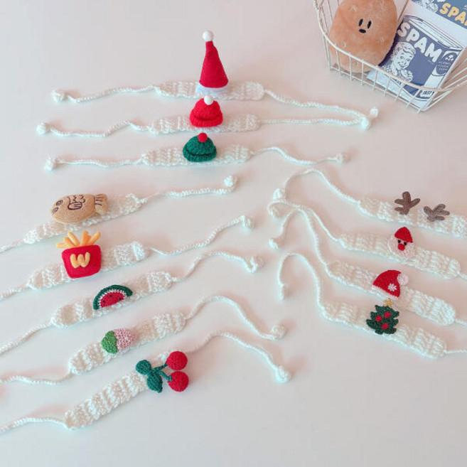 아트박스/올패턴 인형용 니트 귀도리 머리띠, (7) 핑크딸기