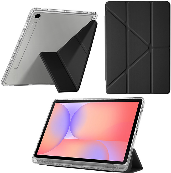 DANYCASE 아크릴 Y형 태블릿 커버 삼성 갤럭시 탭 케이스, 블랙, 1개