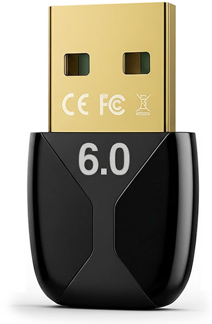 블루투스 동글 6.0 USB 무선 어댑터 PC용 고속 안정연결, 1개, 블랙, PTG-BT60A