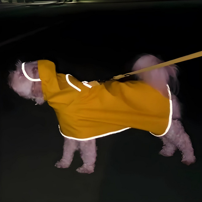 강아지 우비 레인코트 야간발광 소형 중형 대형, 1개